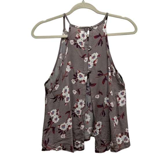 Don't Ask Why Cropped Swing Floral Halter Top with Open Back - Medium - Picture 2 of 4